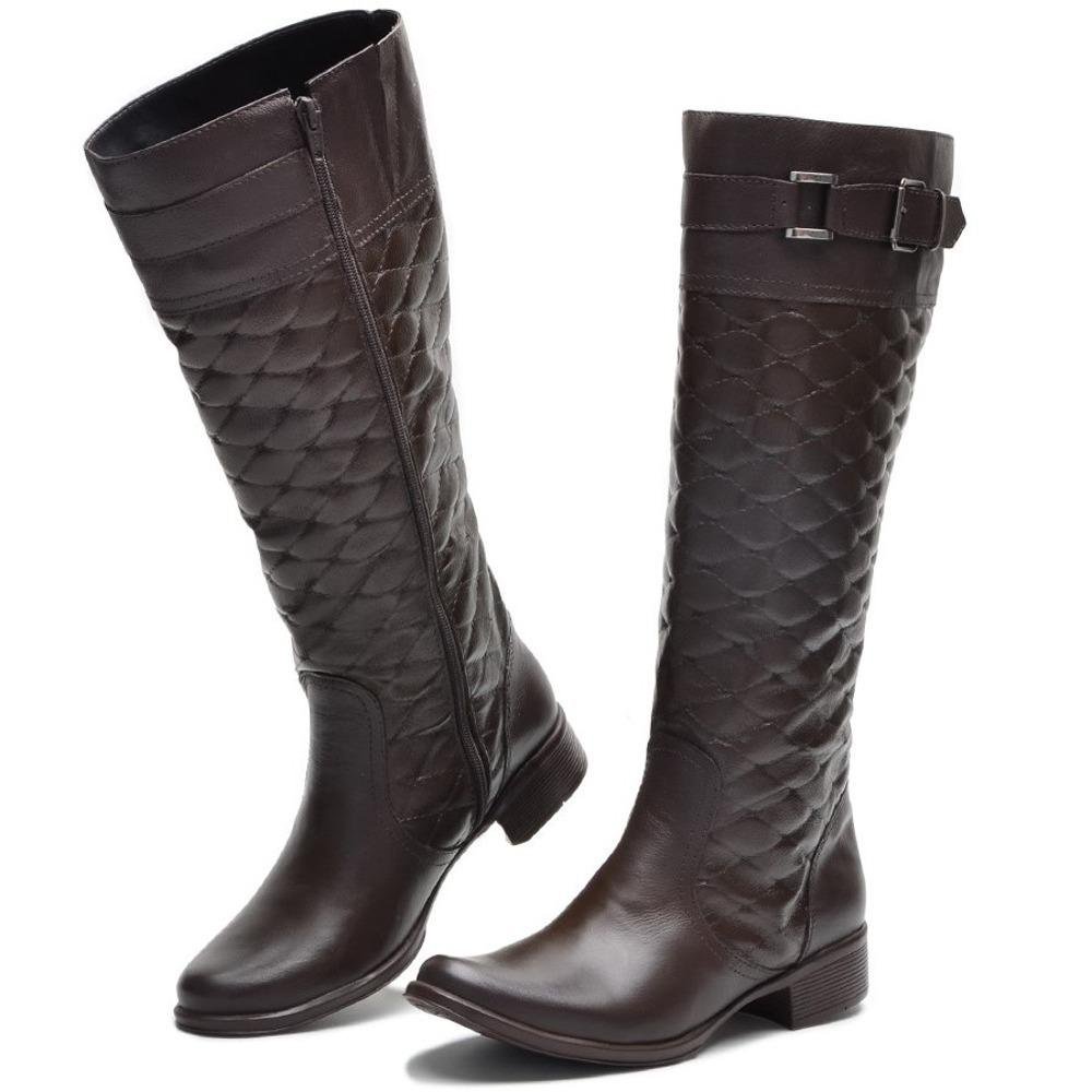 Bota Feminina Montaria Peccato Esparta Café Clube do Sapato de Franca Marrom 2