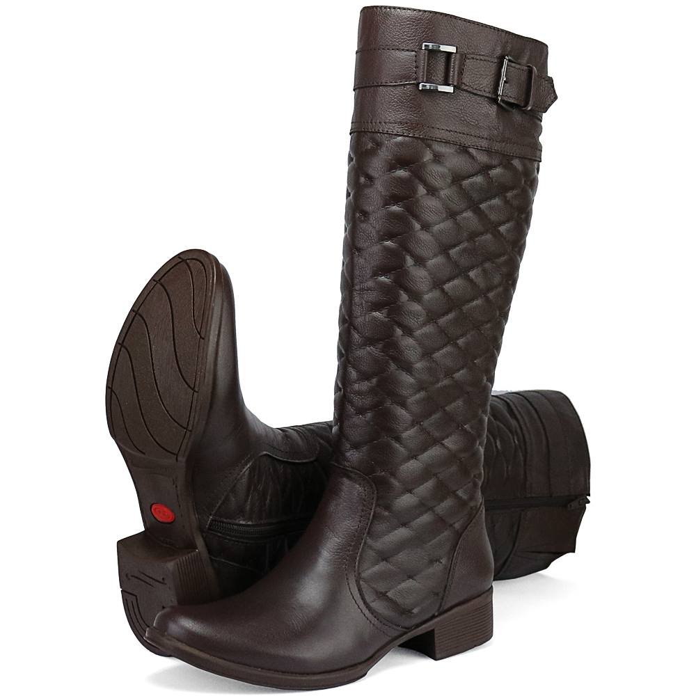 Bota Feminina Montaria Peccato Esparta Café Clube do Sapato de Franca Marrom 5