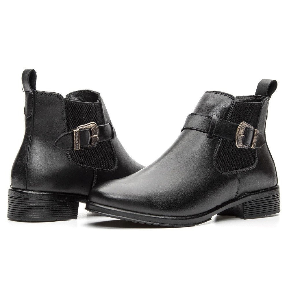 Bota Feminina em Couro Peccato 7391 Preta Clube do Sapato de Franca Preto 2