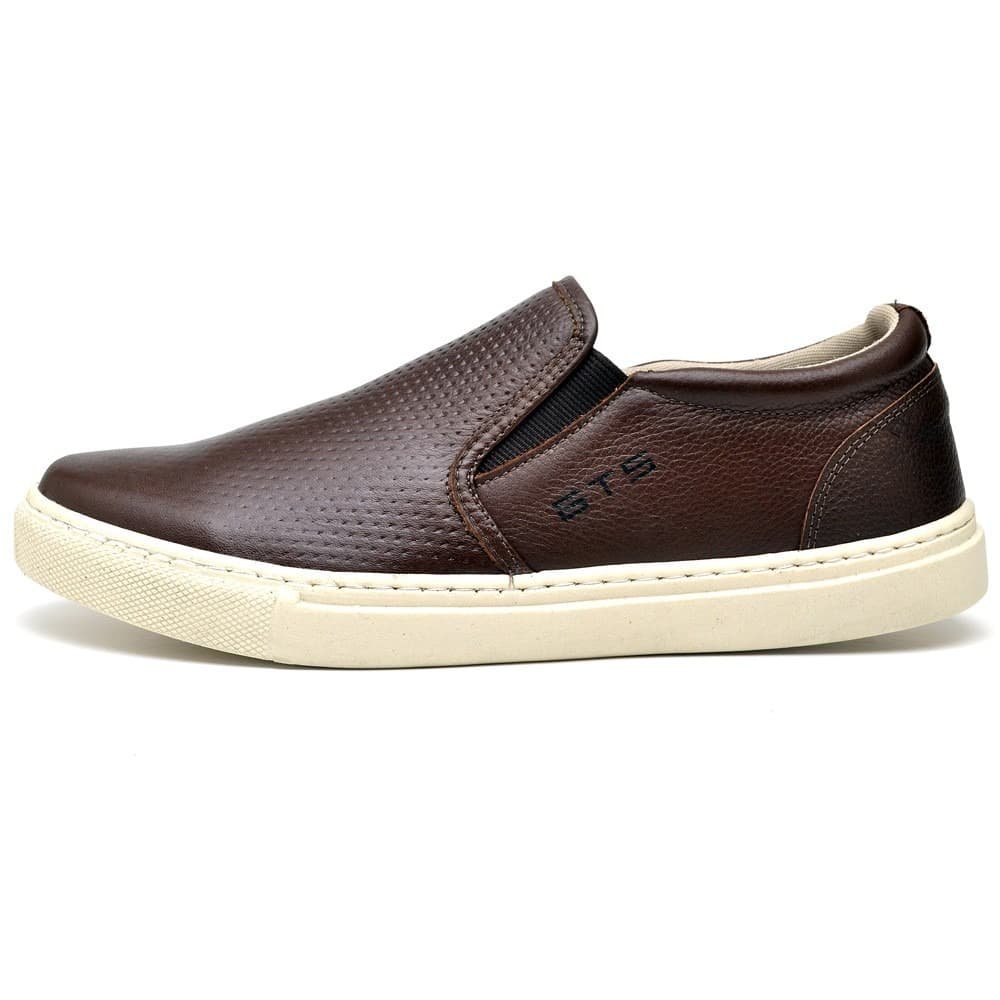 Slip On Masculino Maritimo Café | Clube do Sapato de Franca Marrom 2