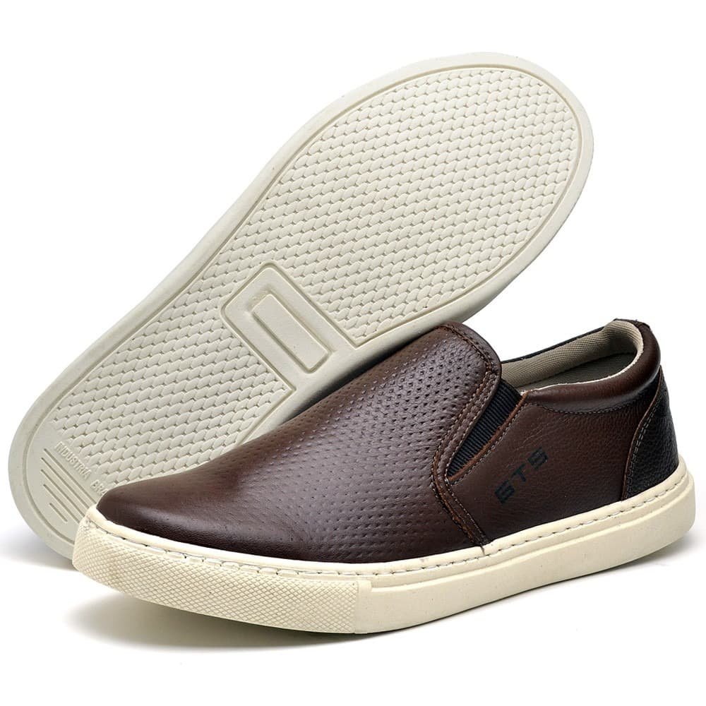 Slip On Masculino Maritimo Café | Clube do Sapato de Franca Marrom 4