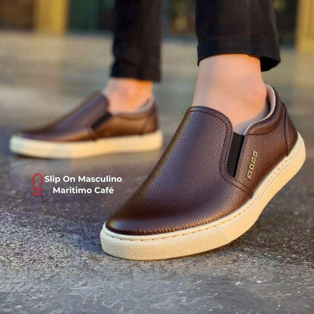 Slip On Masculino Maritimo Café | Clube do Sapato de Franca Marrom 6