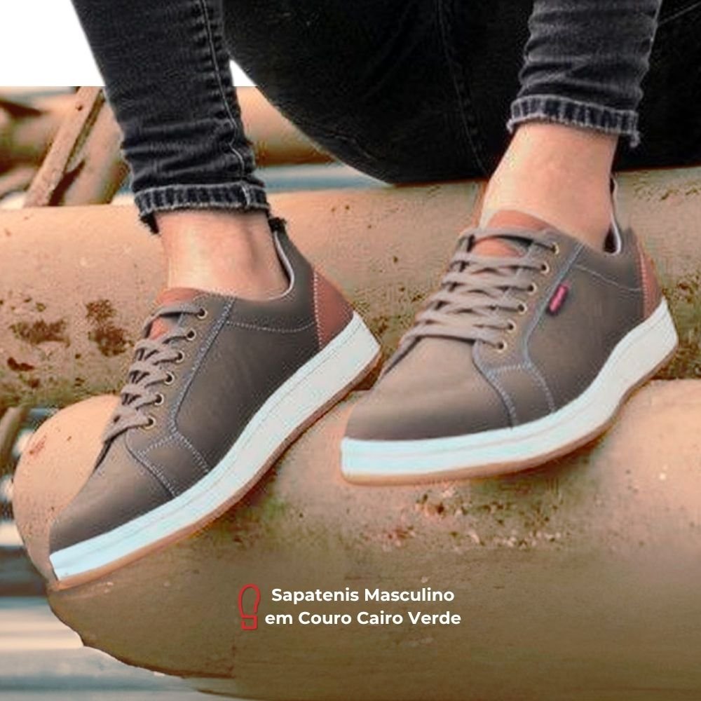 Sapatenis Masculino em Couro Cairo Verde | Clube do Sapato de Franca Verde 7