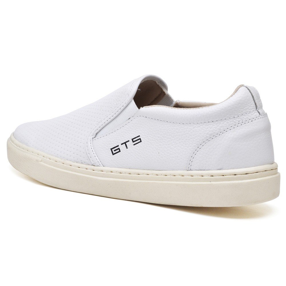 Slip On Branco Masculino de Couro Maritimo Clube do Sapato de Franca Branco 3