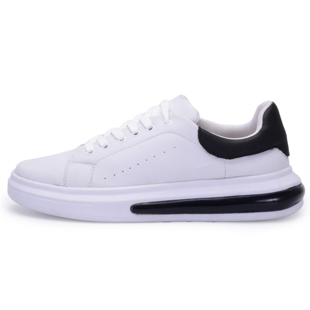 Tênis Masculino Confortável Impulse Air Branco e Preto Clube do Sapato de Franca Branco/Preto 3