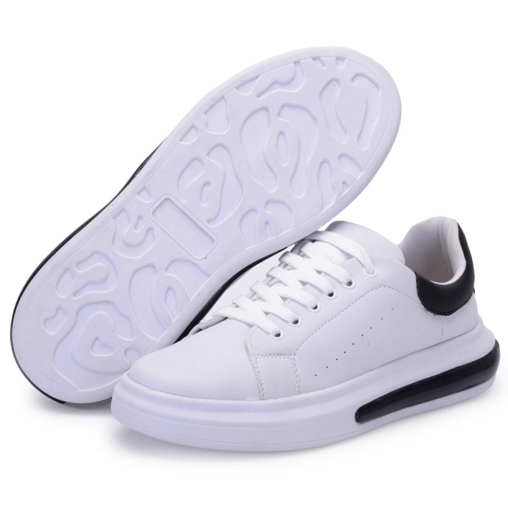 Tênis Masculino Confortável Impulse Air Branco e Preto Clube do Sapato de Franca Branco/Preto 4