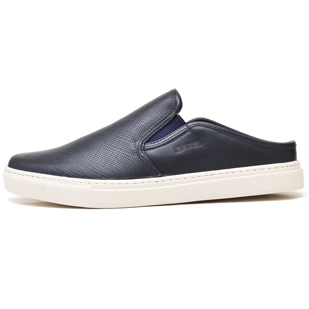 Mule Tenis de Couro Masculino Iate Marinho Clube do Sapato de Franca Azul Marinho 3