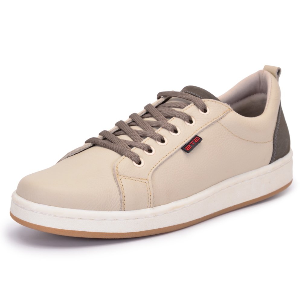 Sapatenis Masculino de Couro Cairo Bege | Clube do Sapato de Franca