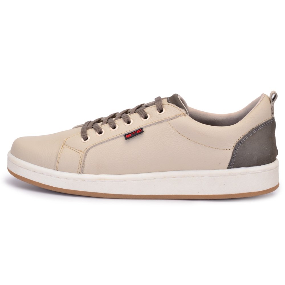 Sapatenis Masculino de Couro Cairo Bege | Clube do Sapato de Franca Bege 3