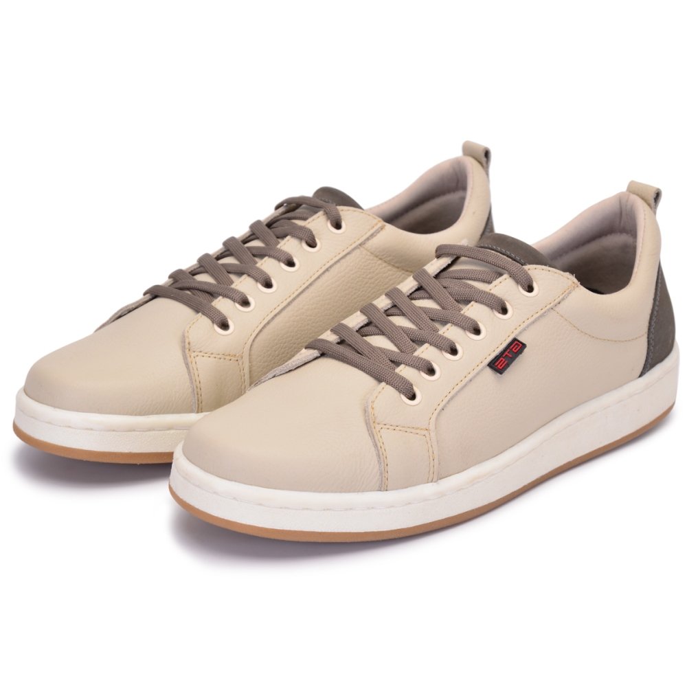 Sapatenis Masculino de Couro Cairo Bege | Clube do Sapato de Franca Bege 4