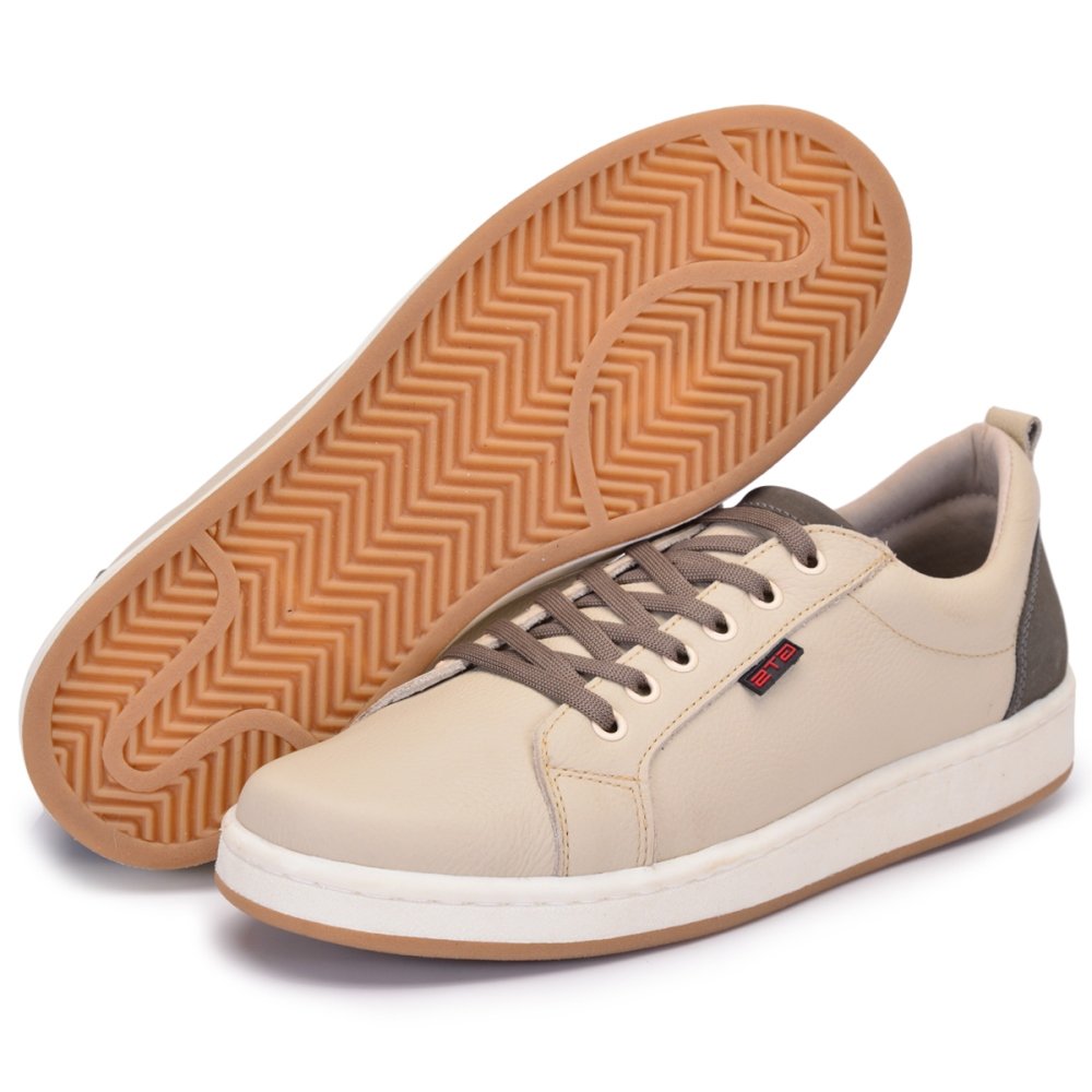 Sapatenis Masculino de Couro Cairo Bege | Clube do Sapato de Franca Bege 5