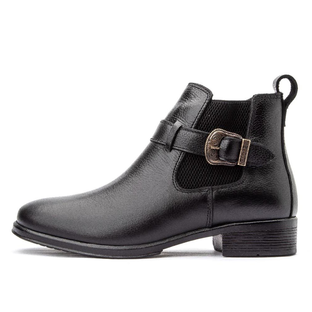 Bota Cano Curto de Couro Feminina Clube do Sapato de Franca Peccato RN 7391 Preta Preto 2