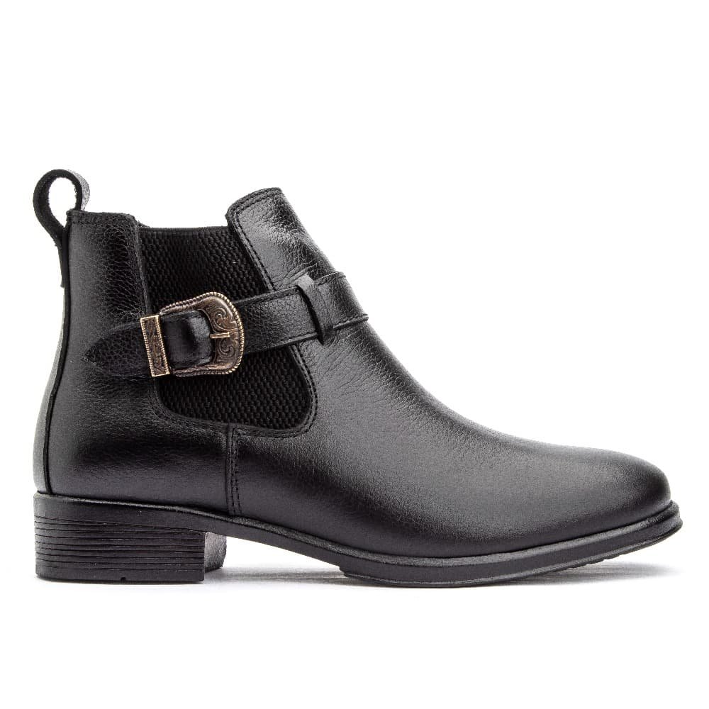 Bota Cano Curto de Couro Feminina Clube do Sapato de Franca Peccato RN 7391 Preta Preto 4