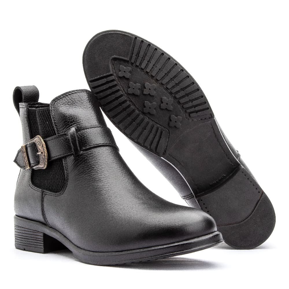 Bota Cano Curto de Couro Feminina Clube do Sapato de Franca Peccato RN 7391 Preta Preto 5