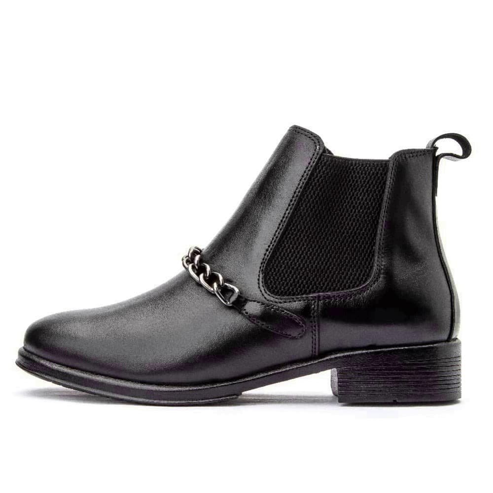 Bota Feminina Cano Curto de Couro Clube do Sapato de Franca Peccato RN 7392 Preta Preto 2