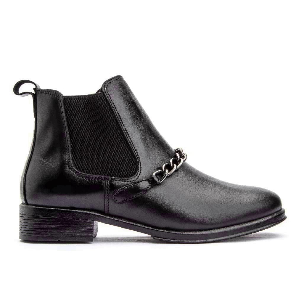 Bota Feminina Cano Curto de Couro Clube do Sapato de Franca Peccato RN 7392 Preta Preto 4