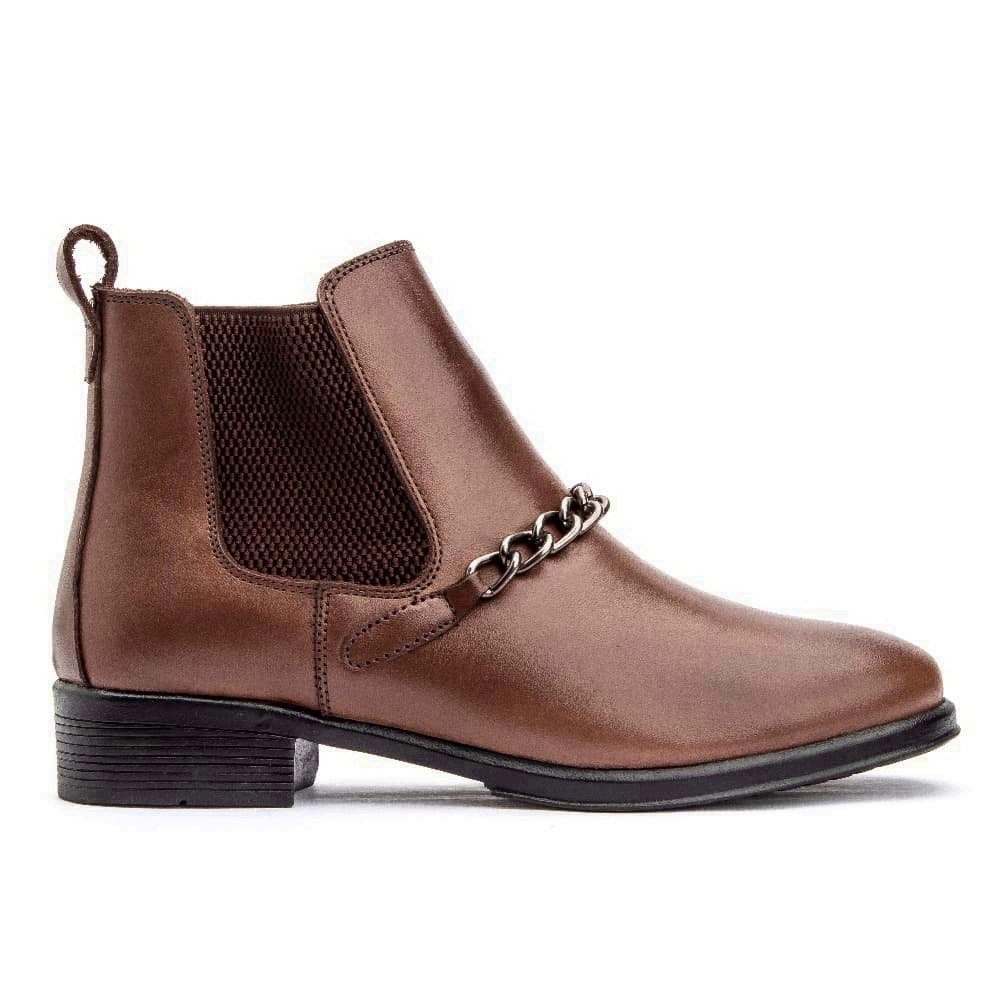 Bota Feminina Cano Curto de Couro Clube do Sapato de Franca Peccato RN 7392 Marrom Marrom 3
