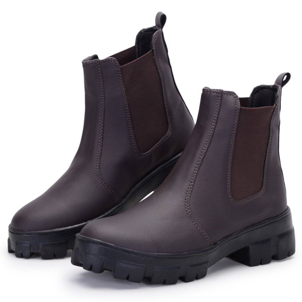 Bota Chelsea Feminina Tratorada Peccato Clube do Sapato de Franca RN Troia Café Café 2
