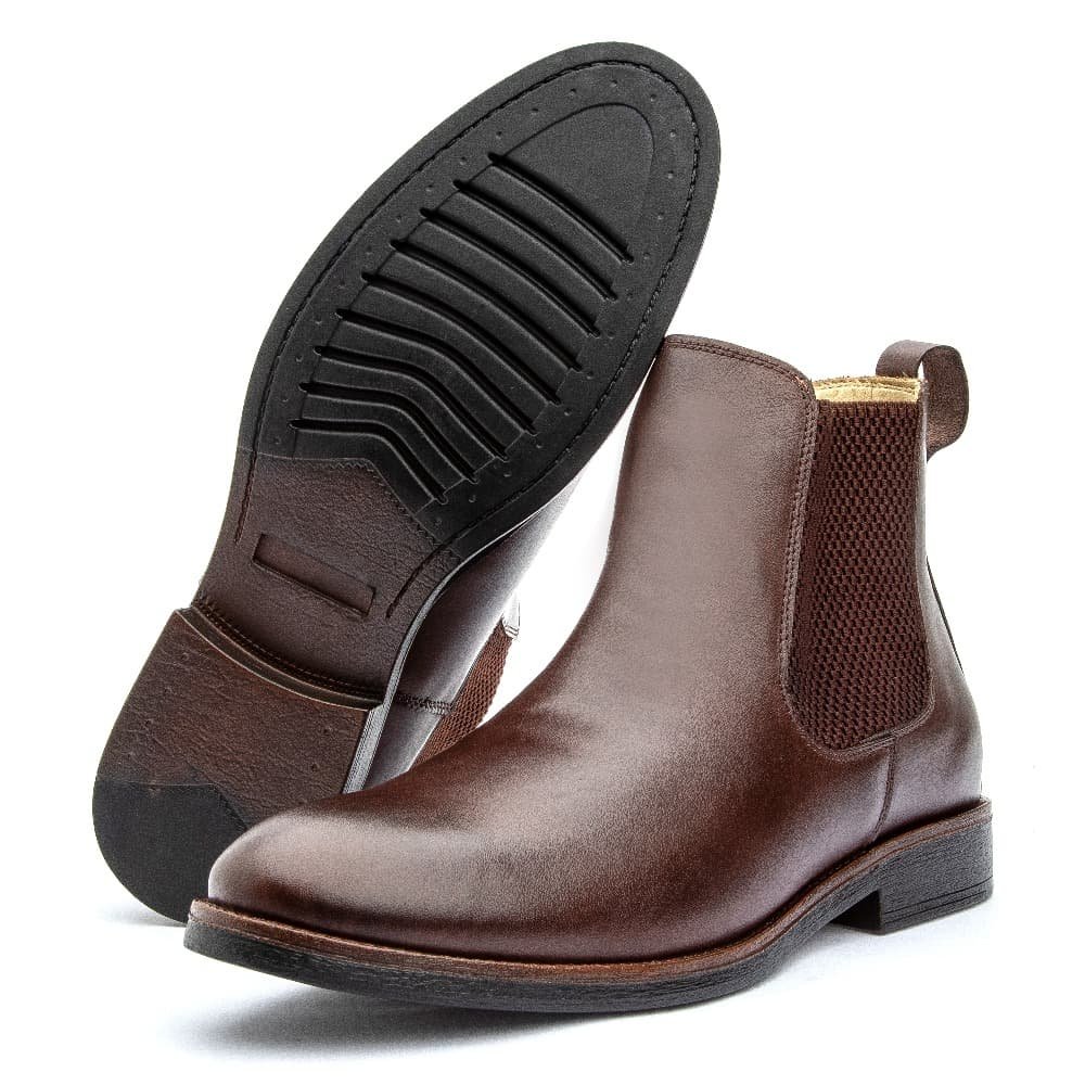 Bota Masculina de Couro Chelsea Clube do Sapato de Franca RN Liverpool 2 Café Café 4