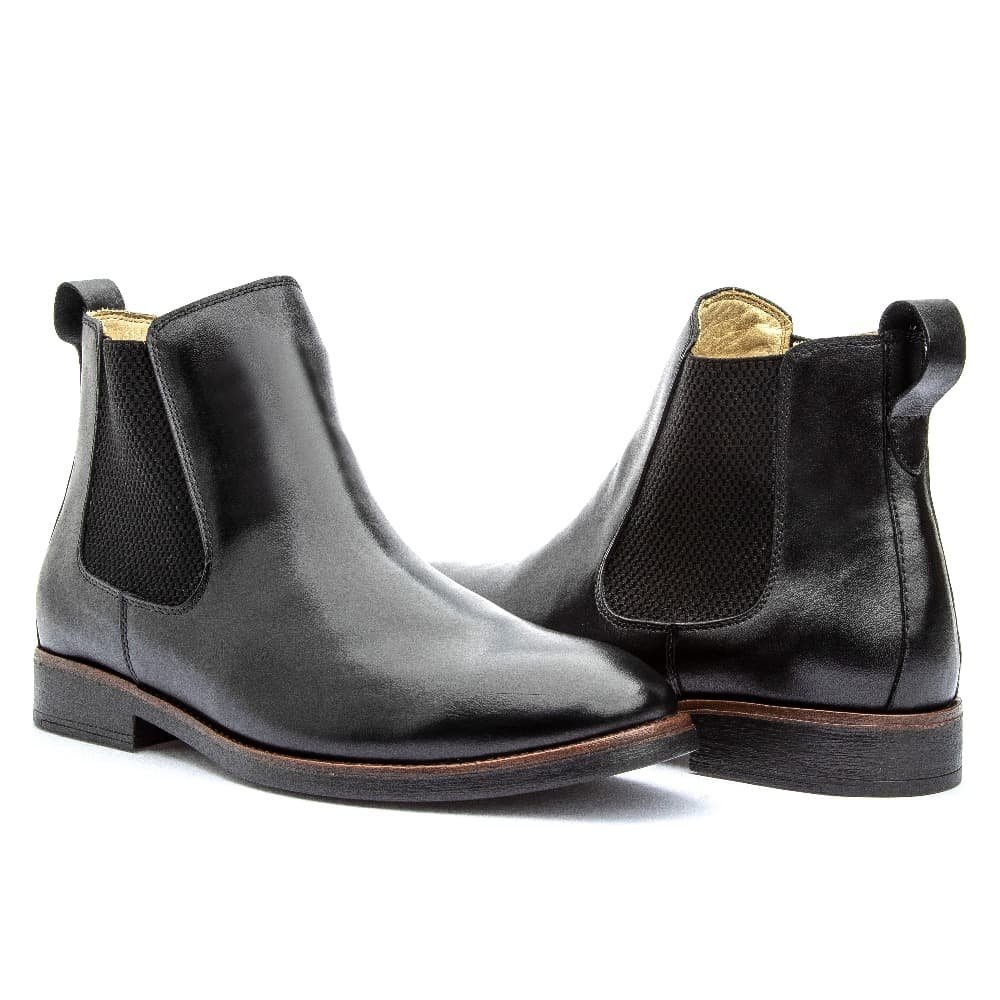 Bota Masculina de Couro Chelsea Clube do Sapato de Franca RN Liverpool 2 Preta Preto 3
