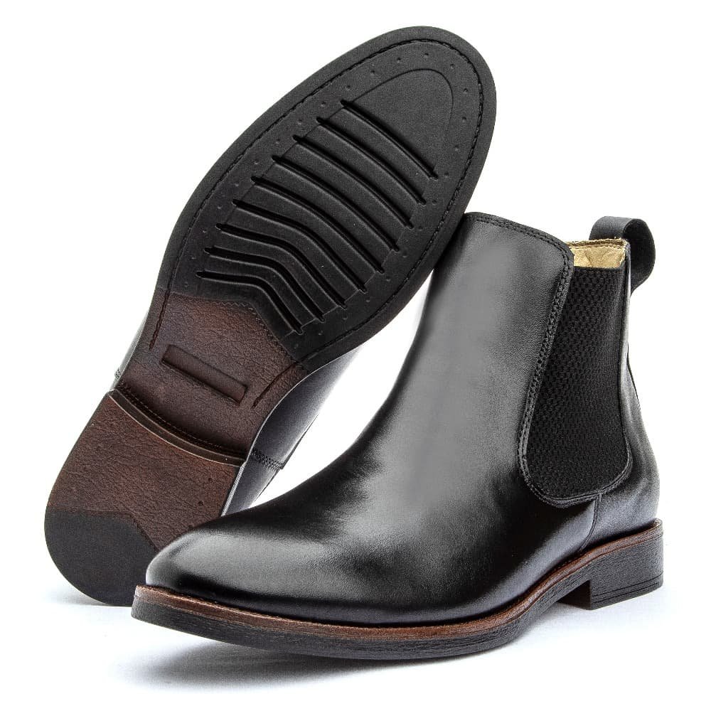 Bota Masculina de Couro Chelsea Clube do Sapato de Franca RN Liverpool 2 Preta Preto 4