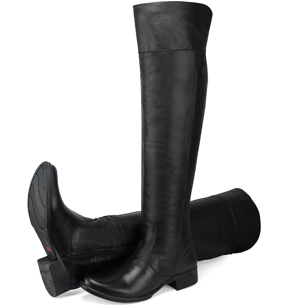 Bota Feminina Over The Knee Cano Alto Couro Peccato RN Ancara Preta Preto 6
