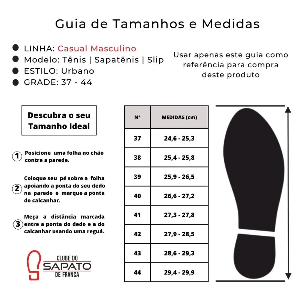 Tênis Slip On Masculino Couro Casual Clube do Sapato de Franca RN Strike Castor Marrom 4