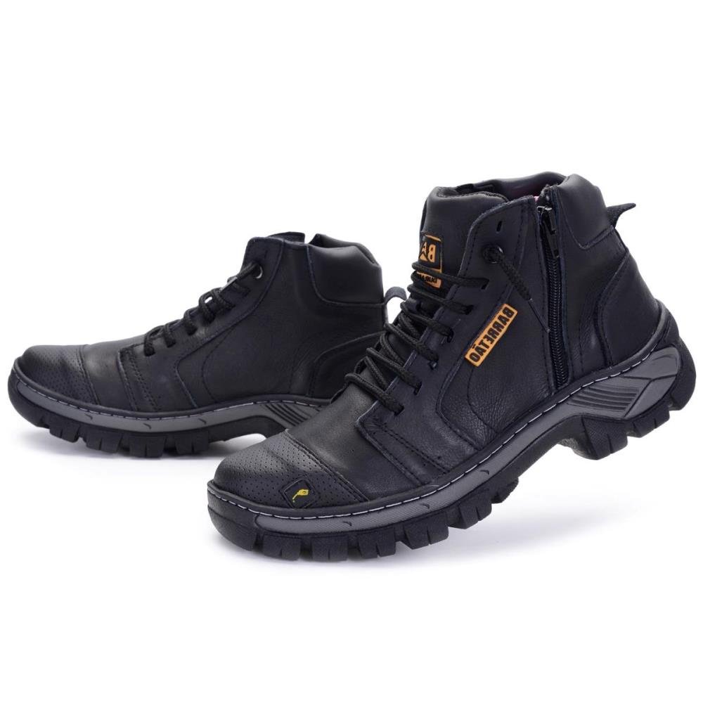 Bota Coturno Adventure Masculina Clube do Sapato de Franca Pantanal Brasil RN Touring Preto Preto 2