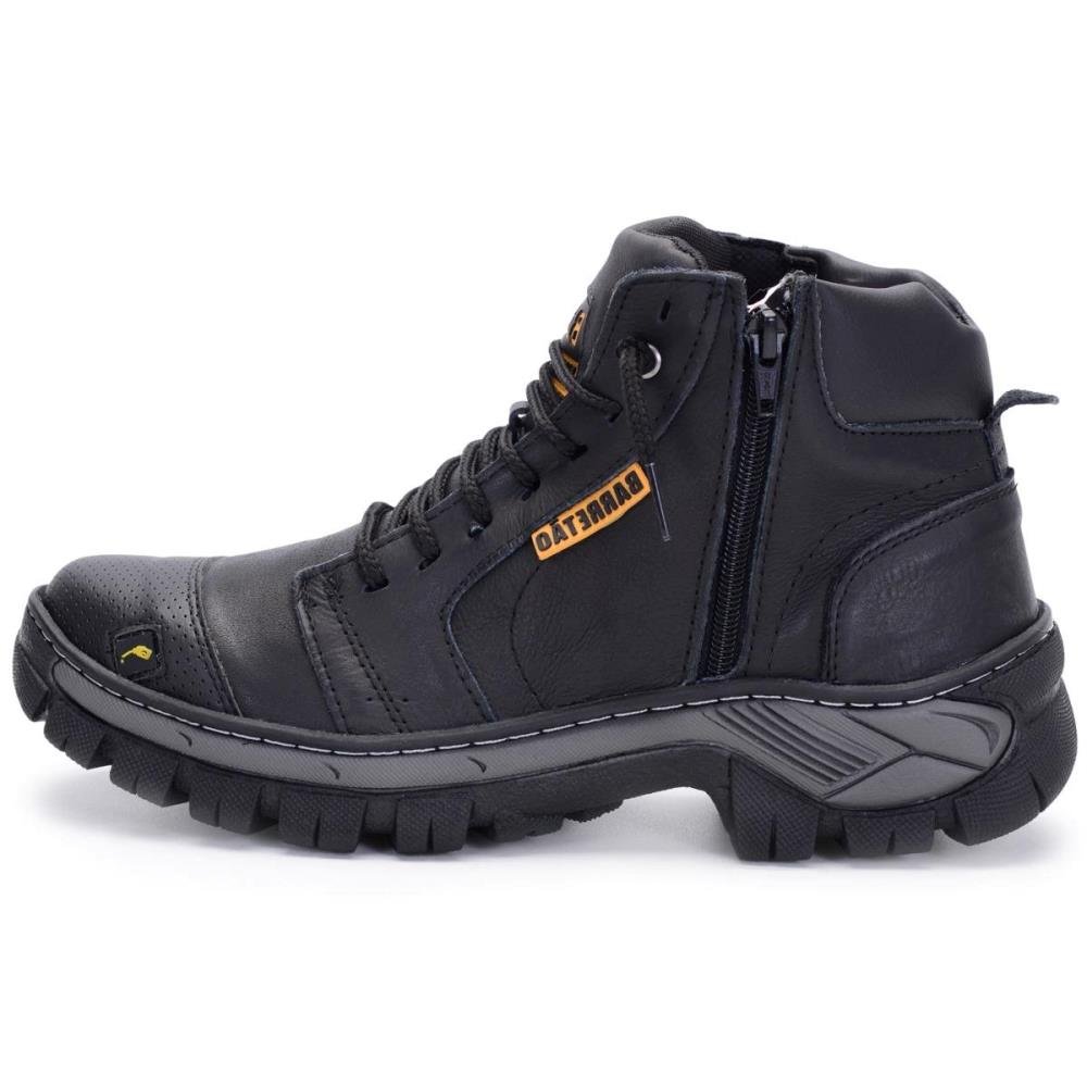 Bota Coturno Adventure Masculina Clube do Sapato de Franca Pantanal Brasil RN Touring Preto Preto 3