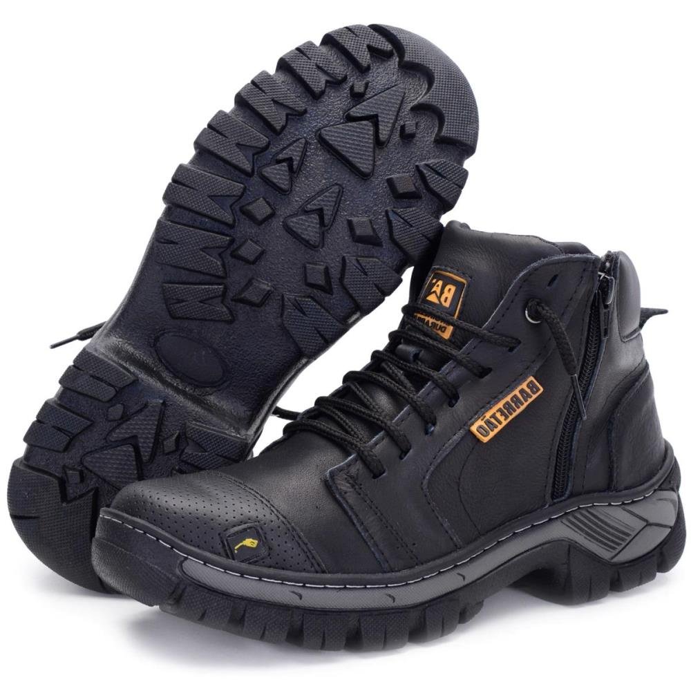Bota Coturno Adventure Masculina Clube do Sapato de Franca Pantanal Brasil RN Touring Preto Preto 5