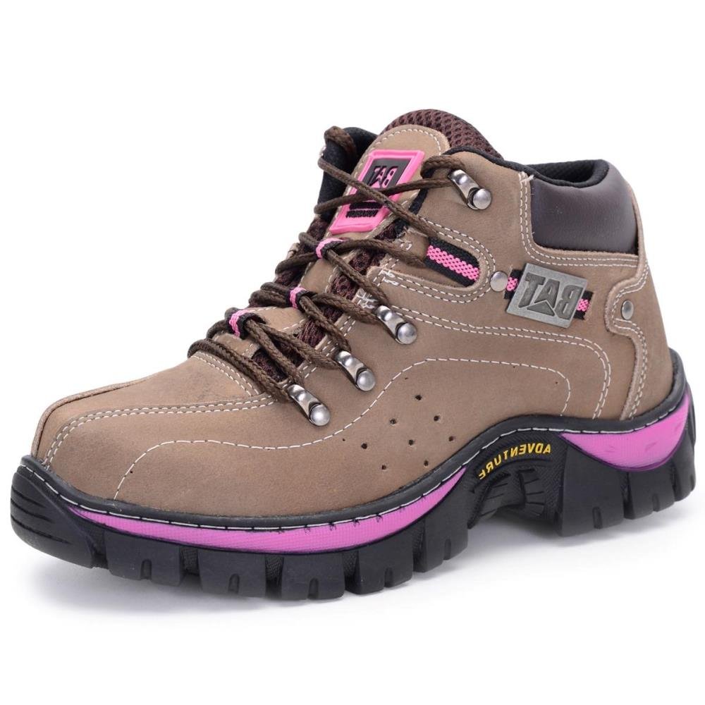 Bota Adventure Feminina Pantanal Brasil Clube do Sapato de Franca RN Keep Lady Bege/Rosa