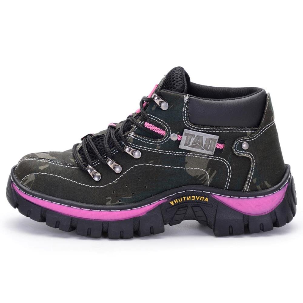 Bota Adventure Feminina Pantanal Brasil Clube do Sapato de Franca RN Keep Lady Camuflado/Rosa Camuflado/Rosa 2
