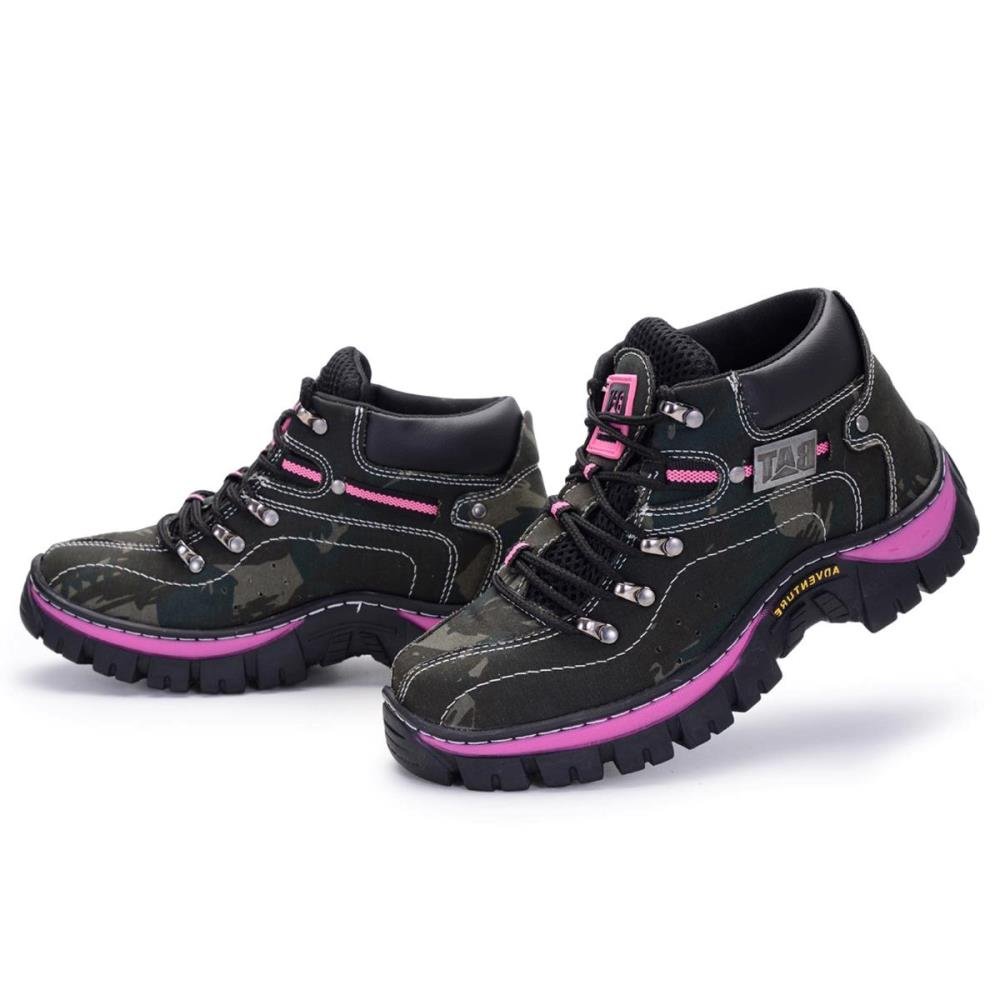 Bota Adventure Feminina Pantanal Brasil Clube do Sapato de Franca RN Keep Lady Camuflado/Rosa Camuflado/Rosa 3