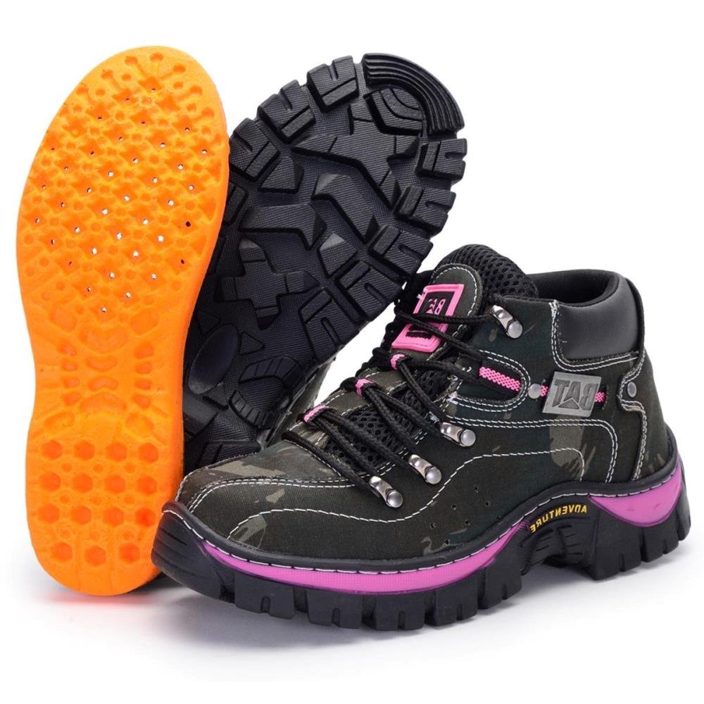 Bota Adventure Feminina Pantanal Brasil Clube do Sapato de Franca RN Keep Lady Camuflado/Rosa Camuflado/Rosa 5