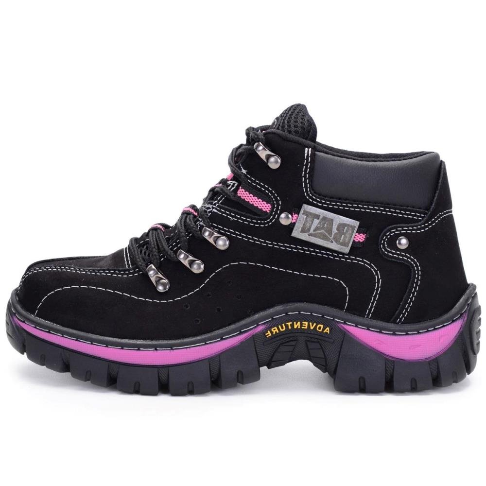 Bota Adventure Feminina Pantanal Brasil Clube do Sapato de Franca RN Keep Lady Preto/Rosa Preto/Rosa 2