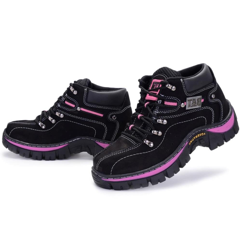 Bota Adventure Feminina Pantanal Brasil Clube do Sapato de Franca RN Keep Lady Preto/Rosa Preto/Rosa 3