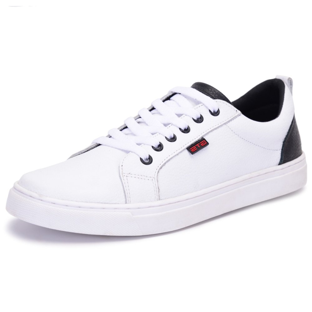 Sapatênis Masculino Casual de Couro Clube do Sapato de Franca RN Cairo Branco