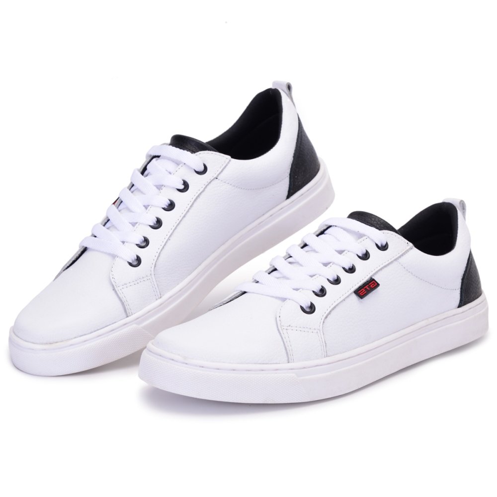 Sapatênis Masculino Casual de Couro Clube do Sapato de Franca RN Cairo Branco Branco 6