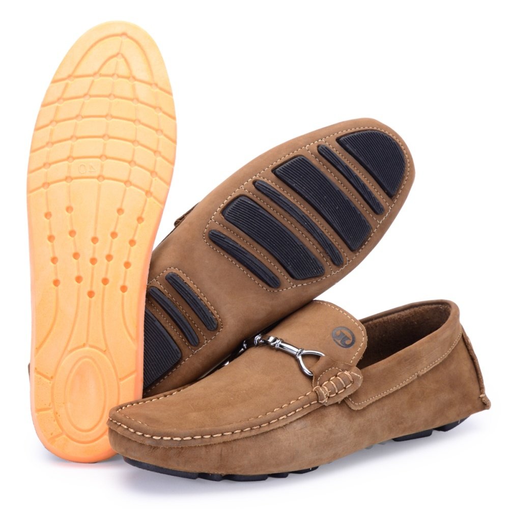 Mocassim Masculino de Couro Casua Clube do Sapato de Franca RN Enzo Whisky Marrom 5