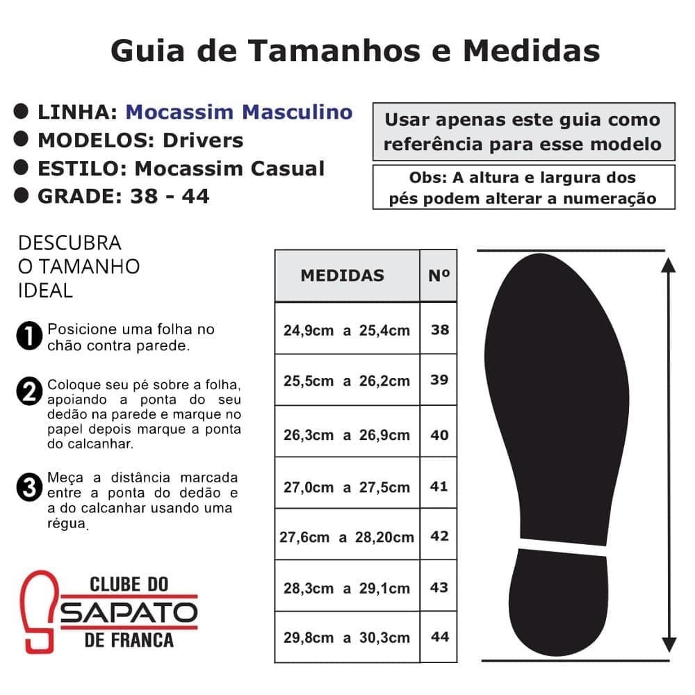 Mocassim Masculino de Couro Casua Clube do Sapato de Franca RN Enzo Preto Preto 6