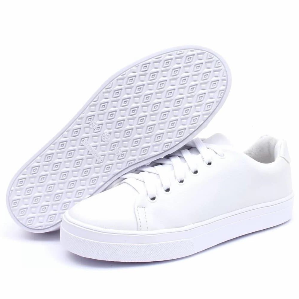 Tênis Feminino Casual  Leve Clube do Sapato de Franca Peccato RN Smart Branco Branco 4