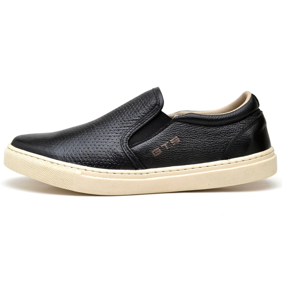 Slip On Masculino de Couro Leve e Confortável Clube do Sapato de Franca R RN Maritimo Preto 2