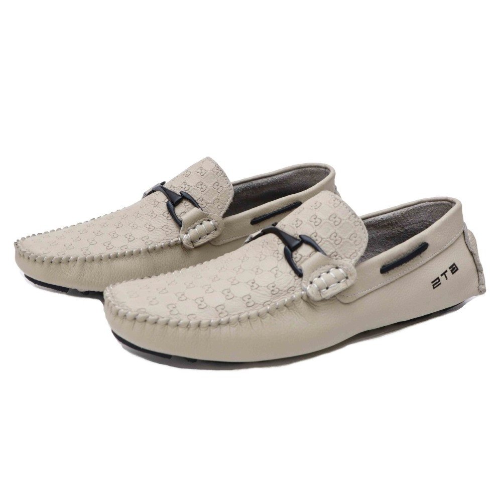 Mocassim Driver Masculino de Couro Legitimo Clube Do Sapata de Franca R RN Skyline Bege 2