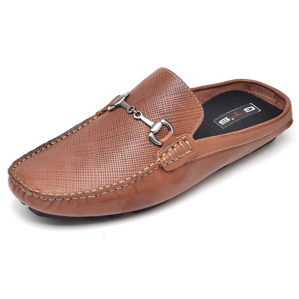 Mocassim Mule Driver Masculino de Couro Clube do Sapato de Franca R RN Sonar