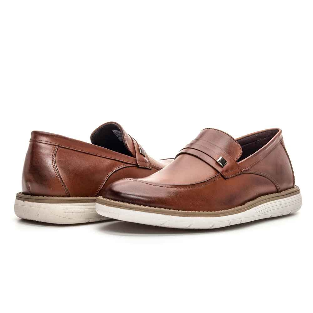 Mocassim Masculino Derby Couro Oxford Clube do Sapato de Franca R RN London Marrom 3