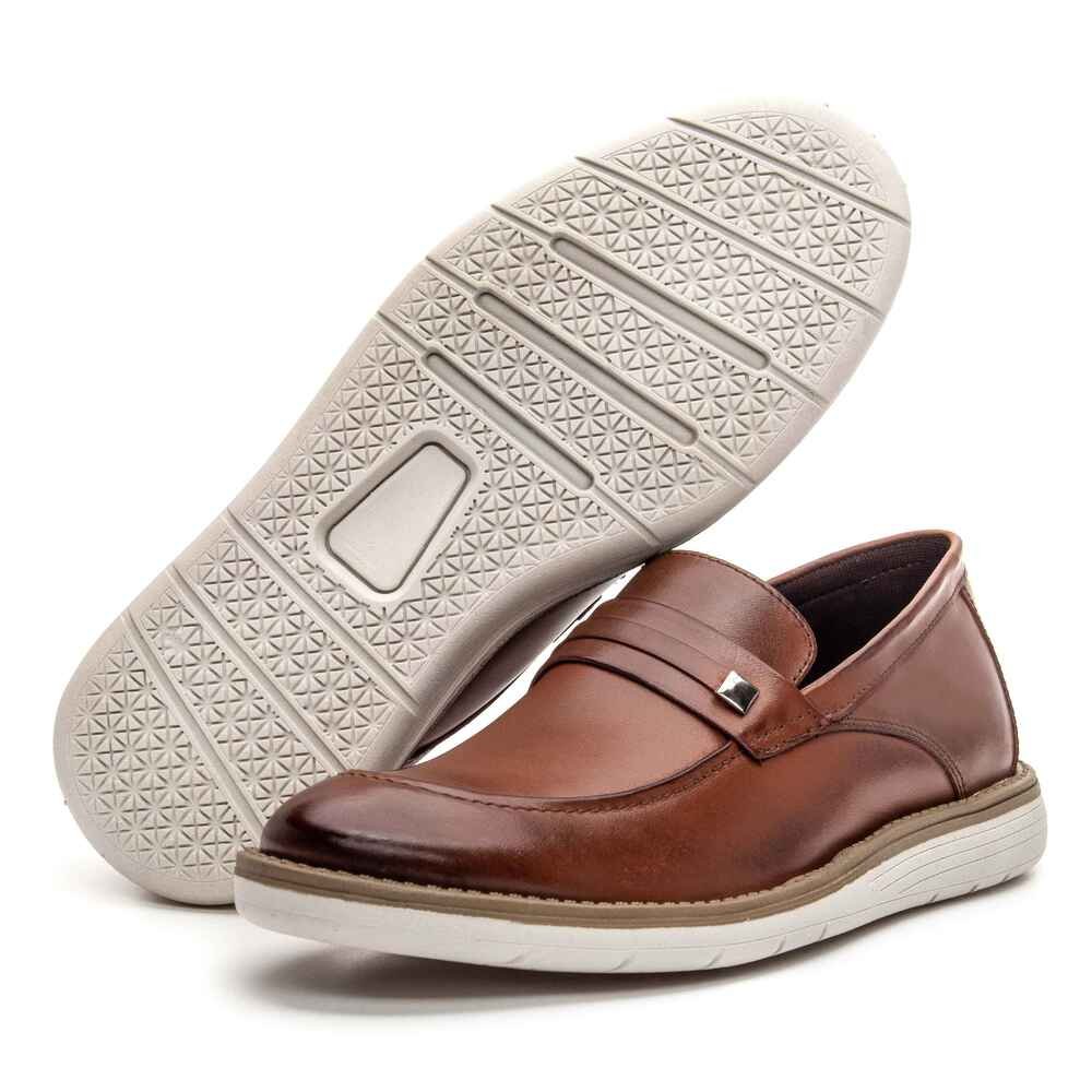 Mocassim Masculino Derby Couro Oxford Clube do Sapato de Franca R RN London Marrom 4
