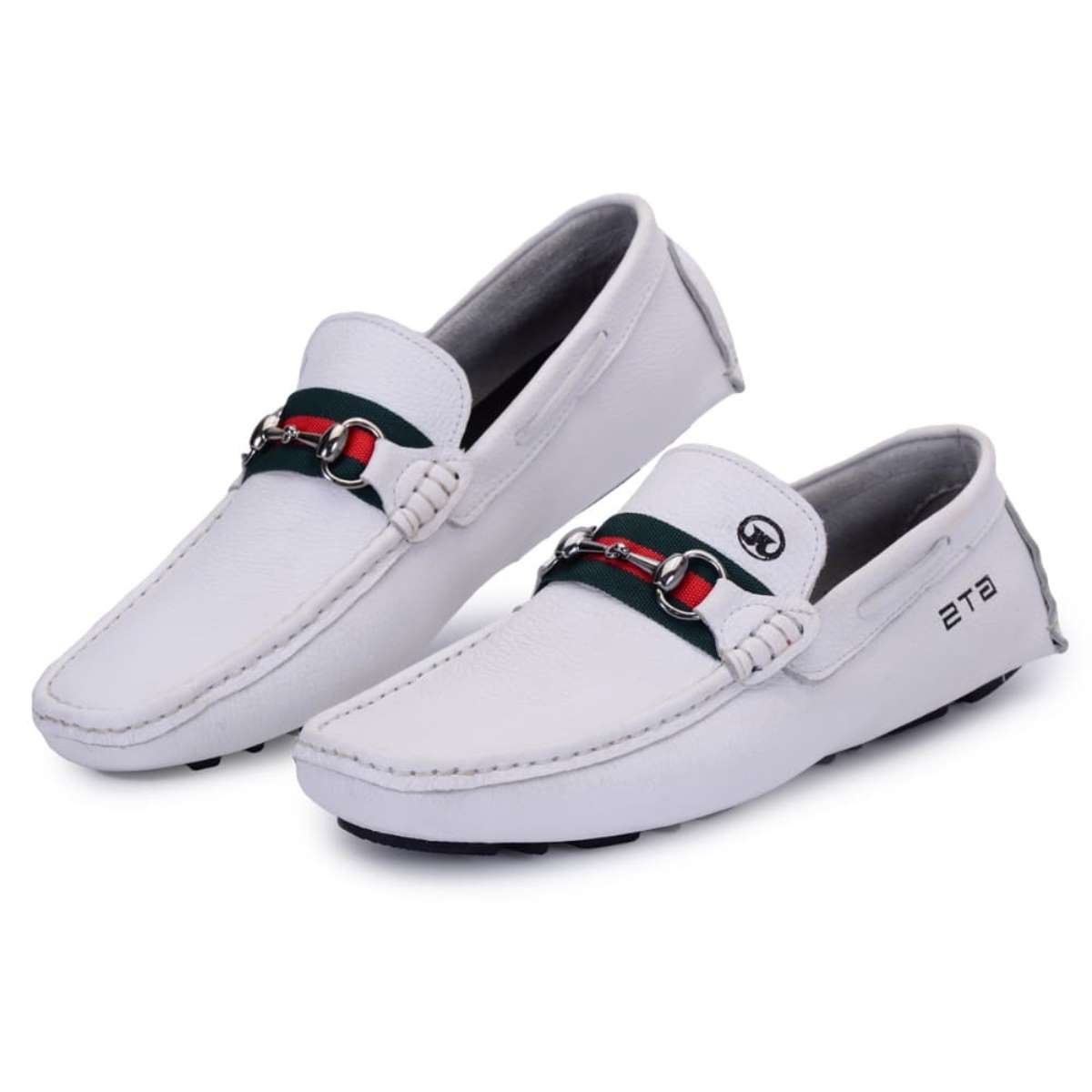 Mocassim de Couro Masculino Drive Estilo e Conforto Clube do Sapato de Franca R RN Imola Branco 4
