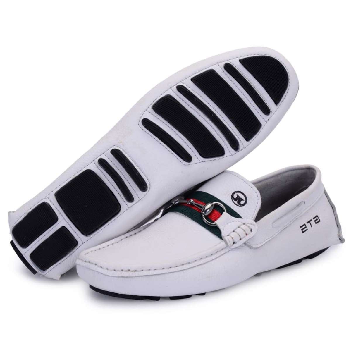 Mocassim de Couro Masculino Drive Estilo e Conforto Clube do Sapato de Franca R RN Imola Branco 5