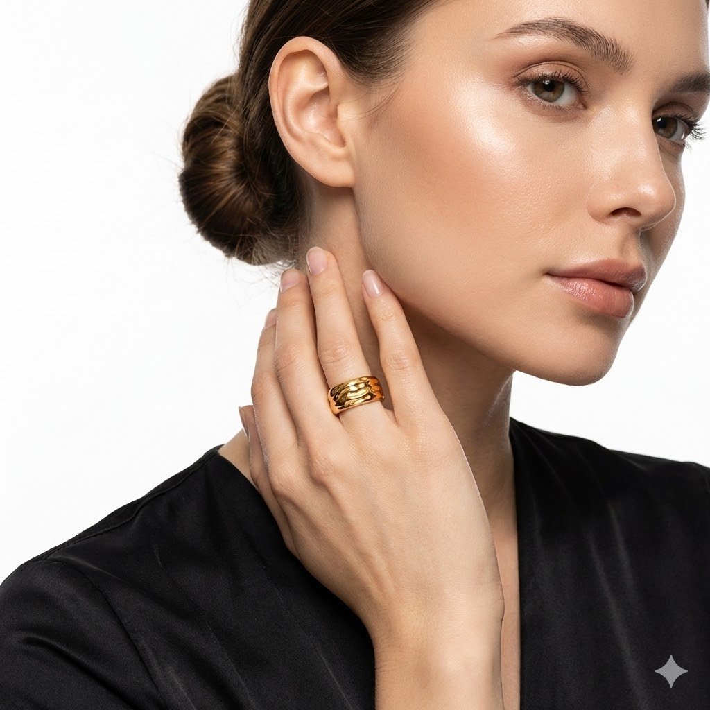 ANEL REGULAVEL SCULP Dourado 3