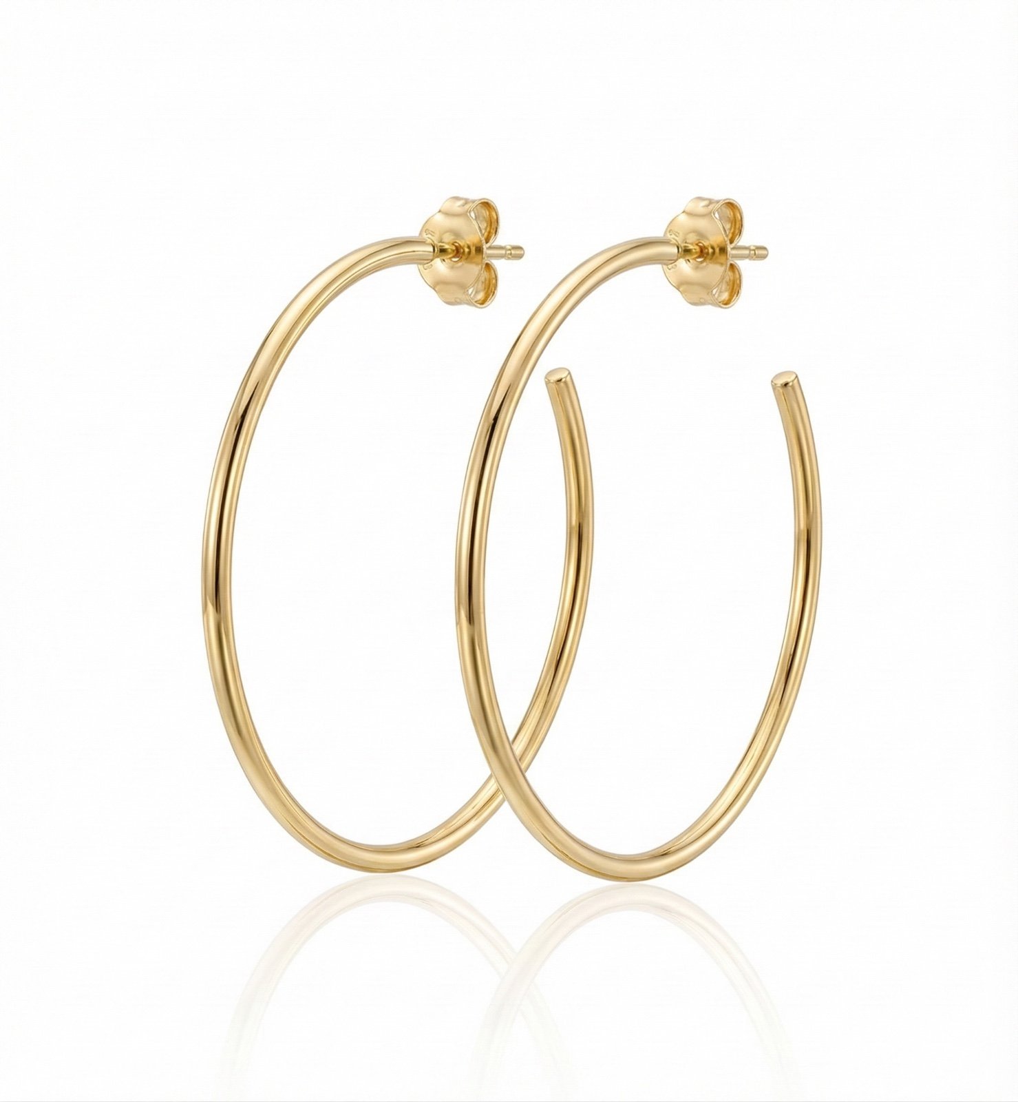 ARGOLA LISA M BANHADO EM OURO 18K